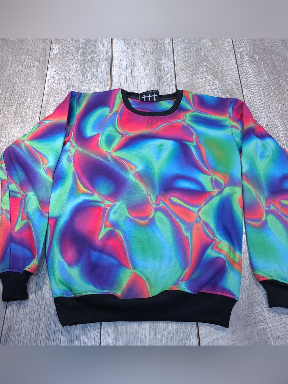 Killstar Cross Multicolor Men’s Crewneck Sweatshirt size sm but fits like an xs
